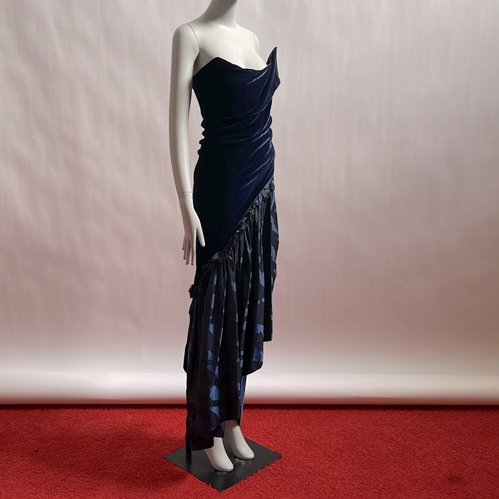 Vivienne Westwood JUNE CORSET DRESS NWT US8 blue navy velvet - gown